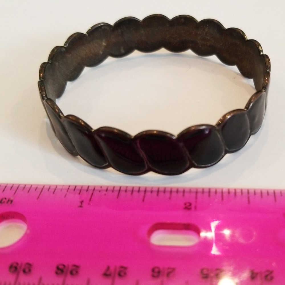 Black Enamel Bangle Bracelet